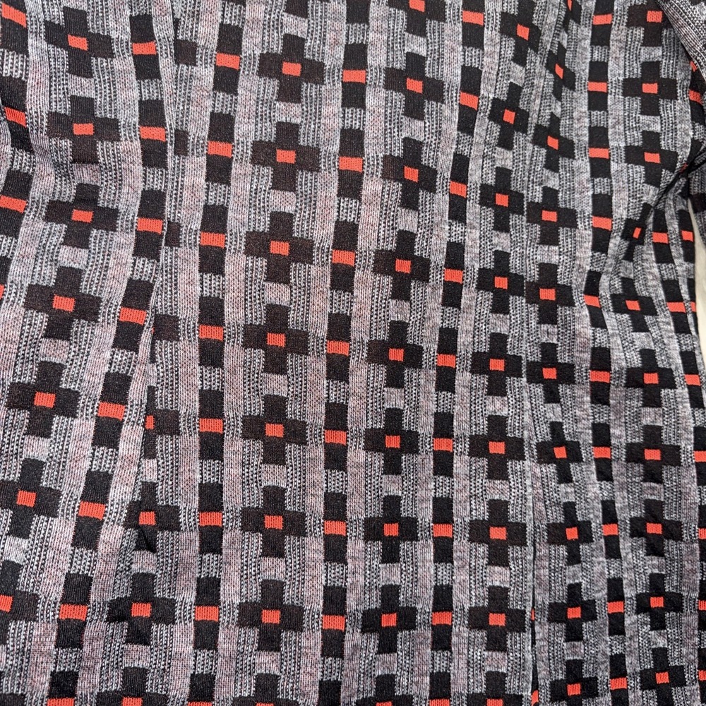Vintage Women's 2 Button Blazer Jacket Polyester Gray Black Red Design 15/16 - Picture 7 of 13
